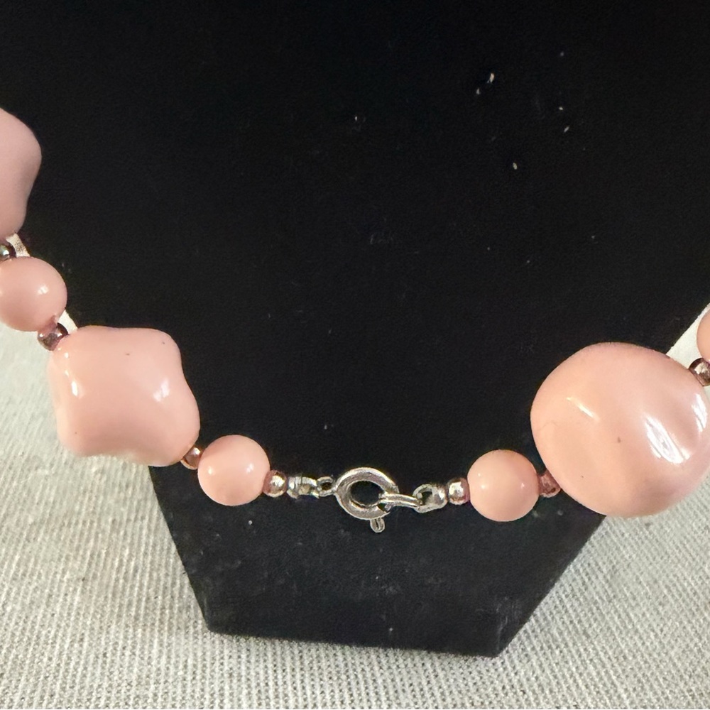 Classic Pink Bead Necklace - Women's Jewelry - Picture 2 of 4